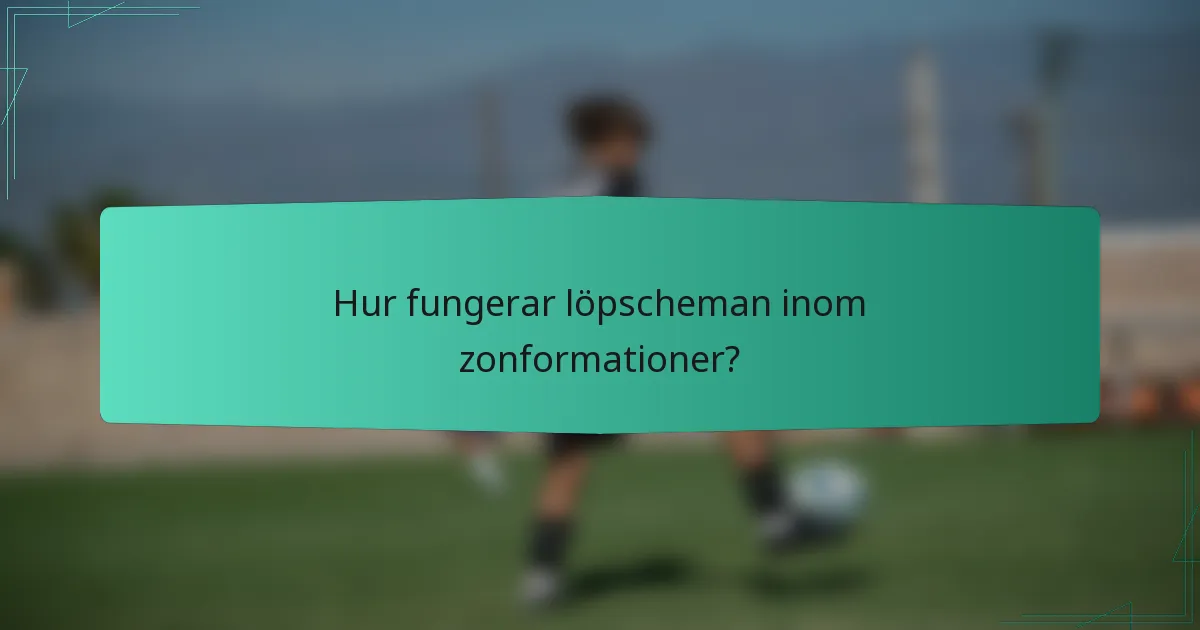 Hur fungerar löpscheman inom zonformationer?