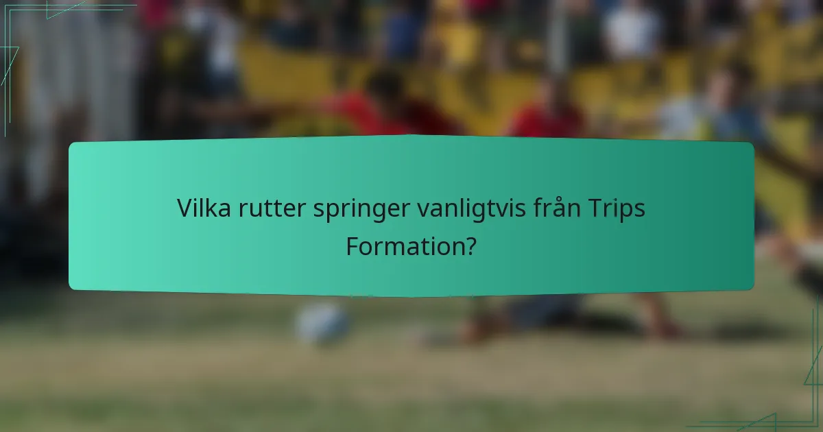 Vilka rutter springer vanligtvis från Trips Formation?